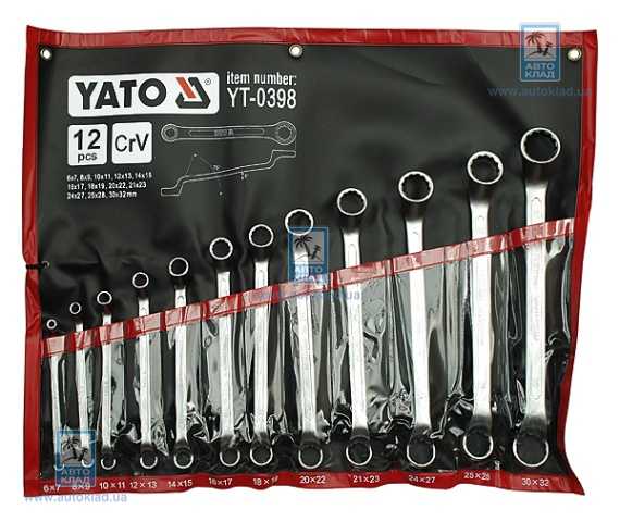 Набір накидних зігнутих ключів 12шт YATO YT0398